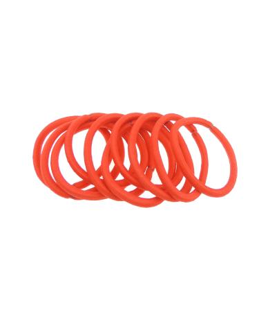 Set of 6 Womens Kids Girls Mens School Gym Work Endless Snagless Party Bag Ponio Rope Hair Tie Up Back Elastic Accessories Bobbles Ponytail Holder No Metal Rubber Bands Red
