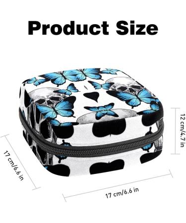GIAPB Period Bag - Sanitary Napkin Storage & Travel Makeup Bag - Butterfly and Skulls Design - Buy Online on GoSupps.com