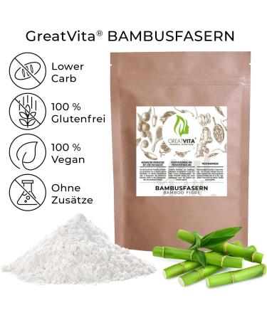 Bamboo Fibres 1600 g / Premium Quality / Low Carb | Value Pack / Bamboo Powder Flour / GreatVita - Buy Online on GoSupps.com