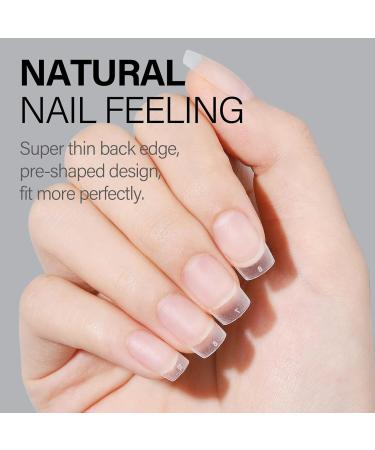 AILLSA Square Nails Tips - 240 Pcs Matte Soft Gel Nail Extension Tips | Pre-shaped Full Cover Acrylic Fake Nails | Short Square 15 Sizes | Soak Off & No File Needed - Buy Online on GoSupps.com