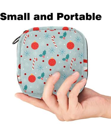 Women's Menstrual Cup Storage Bag - Large Capacity Makeup Organizer - Travel-Friendly Gift with Christmas Pattern - 4.7x6.6x6.6 in - Buy Online on GoSupps.com