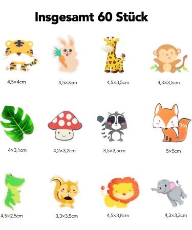 Catelves 60 Edible Jungle Animal Cake Decorations - Muffin & Cupcake Toppers for Birthday Parties - Buy Online on GoSupps.com