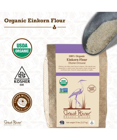 Great River Organic Milling Einkorn Flour 5 lbs - Pack of 4 | Stone Ground Ancient Grain Specialty Flour - Buy Online on GoSupps.com