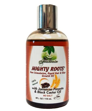 Fountain Mighty Roots Organic Edge Growth Treatment with Jamaican Black Castor Pimento Oil and Satin Cap For 3 Times The Growth 4 Ounces