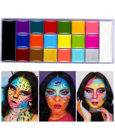 20 Colors Face Body Painting Set - Safe Oil Makeup for Halloween Carnival Parties & Theater - Buy Online on GoSupps.com
