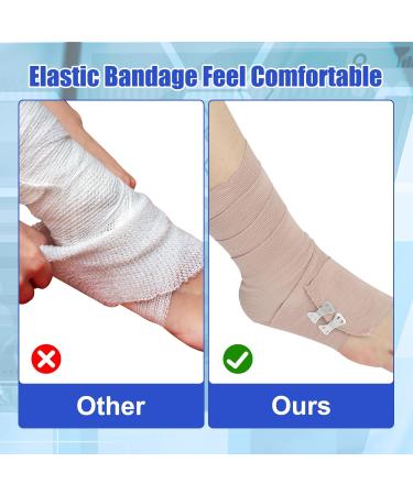 8 Pack Premium Elastic Bandage Wrap - Compression Wrap for Legs - Latex Free Reusable with Hook & Loop Fasteners - Buy Online on GoSupps.com