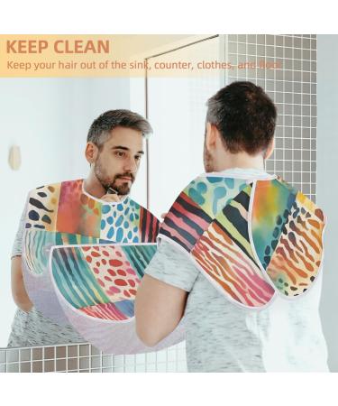 Plaid Leopard Stripes Beard Bib Apron | Beard Hair Catcher for Men | Perfect Gift for Father's Day Anniversary & Christmas - Buy Online on GoSupps.com