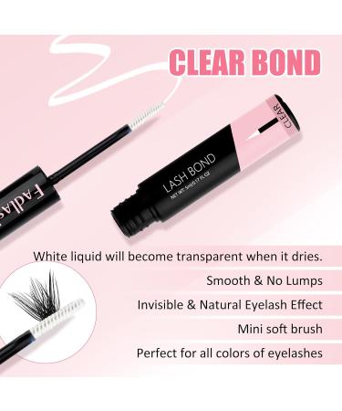 Cluster Lash Glue for Eyelash Extensions - 2 in 1 Waterproof Lash Bond | Strong Hold 72 Hour Wear (10ml Black + Clear - Buy Online on GoSupps.com