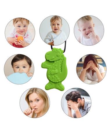Tough Silicone Dinosaur Necklace for Kids - Chewing & Fidget Toy - Portable Sensory Bite Chain - Zonewd Green - Buy Online on GoSupps.com