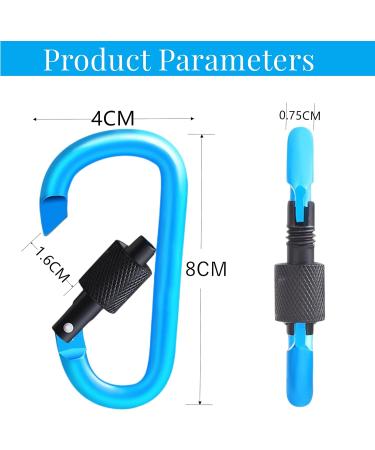 10-Pack Screw Carabiner Keychain Hooks for Camping Fishing Hiking & Travel - Durable Outdoor Gear - Buy Online on GoSupps.com