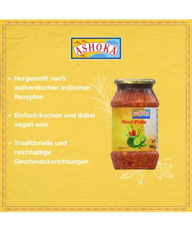 ASHOKA Pickled Fruit & Vegetable Mix - Multipack (6 X 500 GR) | Authentic Indian Flavors & International Shipping - Buy Online on GoSupps.com