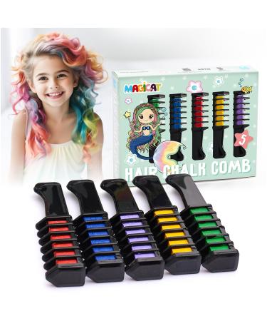 Magicat Premium Haarkreide Set I 5 colors for the perfect Halloween costume I child -friendly and washable I ideal for Halloween birthdays I hair ceride for girls 80 g (1 Pack) - Buy Online on GoSupps.com