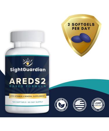 Sight Guardian AREDS2 Based Eye Vitamin-Mineral Supplement (120 ct. 60 Day Supply) - AREDS2 Based Supplement for Eyes - Low Zinc Formula - Eye Vision Supplement and Vitamin - Buy Online on GoSupps.com