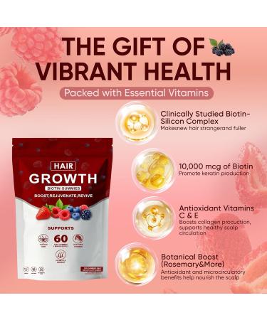 Neonomicon Lumin Hair Growth Gummies with Biotin Vitamin C & E Rosemary Saw Palmetto Supports Healthy Hair Growth & Strength Skin & Nail Care Mixed Berry Flavor 60 Gummies (1) - Buy Online on GoSupps.com