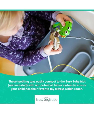 BUSY BABY Sloth Teething Toy - 2-in-1 Teether and Toy for Babies and Toddlers - 100% Food Grade Silicone - BPA/BPS Free - Dishwasher Safe - Buy Online on GoSupps.com