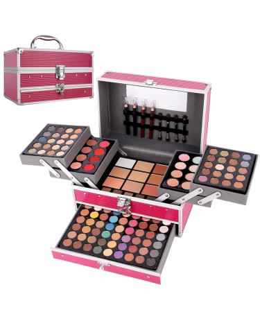 132 Color All In One Makeup Kit Professional Makeup Case Makeup Set for Teen Girls Makeup Palette Multicolor Eyeshadow Kit (006N1-Pink)