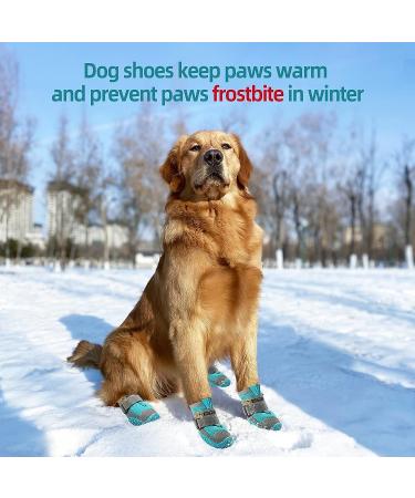 Jzxoiva Large Dog Shoes 4PCS/Set | Breathable Booties for Hardwood Floors & Outdoor Paw Protection | Reflective Strips for Safety | Ideal for Winter, Snow, Hot Pavement | Blue, Width 2.55 inch | 63-78 lbs - Buy Online on GoSupps.com