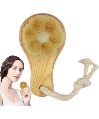 Manual Facial Cleanser Brush - Plum Blossom Shape Wood Facial Pore Cleanser for Women | Makeup Remover & Deep Cleansing - Buy Online on GoSupps.com