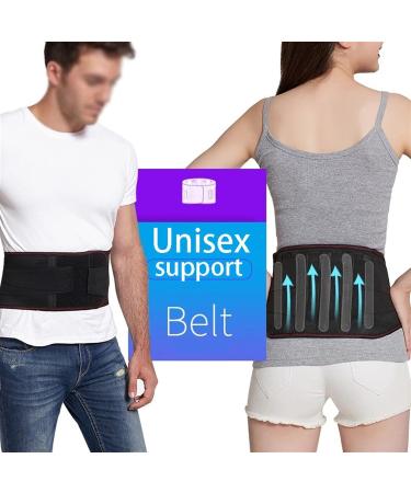 Self-Heating Back Brace with Removable Heating Pad | XL Black Lumbar Support Belt for Pain Relief & Posture Correction - Unisex Decompression Solution - Buy Online on GoSupps.com