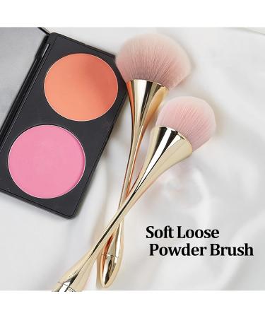 Soft Hair Loose Powder Brush Fashionable Cosmetic Tool for Makeup Applicable for Home and Powder Room (Gold) - Buy Online on GoSupps.com