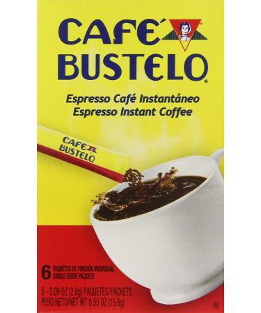 Cafe Bustelo Espresso Instant Coffee 6 Packets 0.09 oz (2.6 g) Each