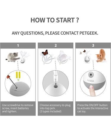 PETGEEK Laser Pointer Cat Toy - Interactive Kitten Toy with Bird Squeaky - Automatic Rotating Cat Laser Pointer - Indoor Cat Toys Gray - Buy Online on GoSupps.com