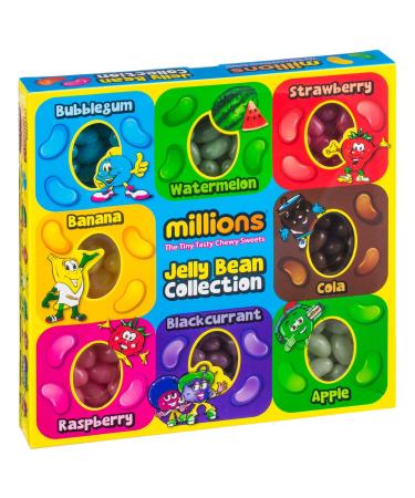 Jelly Bean Collection - Includes - Bubblegum - Watermelon - Strawberry - Cola - Apple - Blackcurrant - Raspberry - Banana - Great For Sharing And Giving As A Delicious Gift - Tasty Chewy Sweets