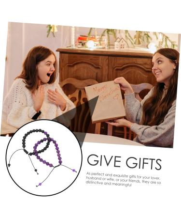 CHILDWEET 2pcs Stone Bracelet Bead Bracelet Beaded Bracelet Braided Couples Bracelets Couples Bracelet Feng Lucky Bracelet Festival Supply Man Holiday Items Natural Frosted Stone - Buy Online on GoSupps.com