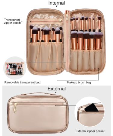 Relavel Professional Makeup Organizer Case | Multifunctional Cosmetic Bag for Travel & Home (Black, Pink Gold) - Buy Online on GoSupps.com