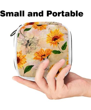Vintage Sunflowers Sanitary Napkin & Tampon Storage Bag | Period Makeup Pad Pouch Color3786 - Buy Online on GoSupps.com