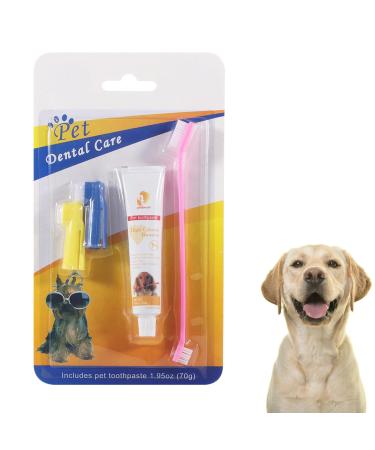 Dental care dog dog toothbrush dog toothpaste tartar remover dogs denti care dog toothpaste against tartar bad breath with 1 dog toothpaste 1 dog toothbrush 2 finger toothbrush for tooth - Buy Online on GoSupps.com