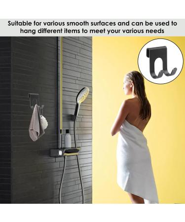 Self-Adhesive Razor Holder Shower - 5 PCs Multi-Purpose Hook Aluminum Bracket for Bathroom & Kitchen Organization - No Drilling Required Black - Buy Online on GoSupps.com
