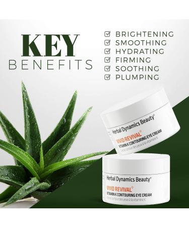 HD Beauty Vivid Revival Vitamin K Under Eye Cream 0.5oz - Reduce Dark Circles, Puffiness, and Fine Lines - With Hyaluronic Acid and Aloe Vera - Buy Online on GoSupps.com