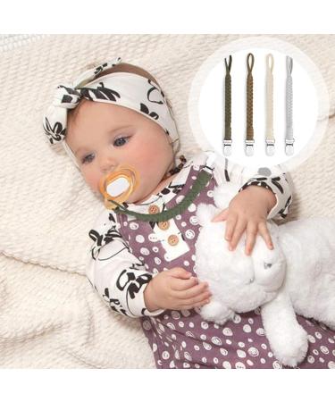 Buy WOOXDYUK 4-Piece Pacifier Chain Set | Cotton Pacifier Straps for Boys & Girls | Personalized Baby Gift - Buy Online on GoSupps.com