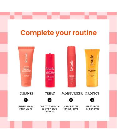 FoxTale Vitamin C Super Glow Moisturizer with Niacinamide & Peptides Visibly Reduces Pigmentation Enhances Skins Brightness Instantly For All Skin Types Women & Men (50ml) 1.69 Fl Oz (Pack of 1) - Buy Online on GoSupps.com