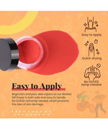 Beetles 20Pcs Dip Powder Nail Kit Starter Set - Cozy Campfire Collection for Fall/Winter Nail Art - Orange, Yellow, Green Shades - DIY Salon Manicure with Base, Top Coat, Activator, and Brush - Gift Box Included - Buy Online on GoSupps.com