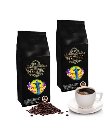 C&T Crema Brasil Coffee - Sweet and Aromatic Blend - Sweet Blend of Brazilian Whole Beans - 1000g (2 x 500g)
