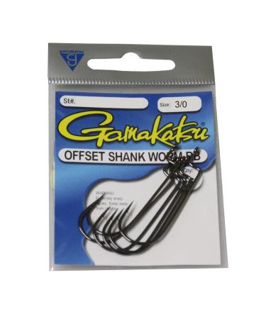 Gamakatsu Offset Shank Round Bend Worm Hook 3/0 Black
