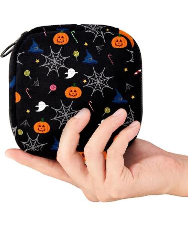 Halloween Pattern Menstrual Cup Pouch and Pad Bag - Color 5 | Portable Sanitary Napkin Storage - Buy Online on GoSupps.com