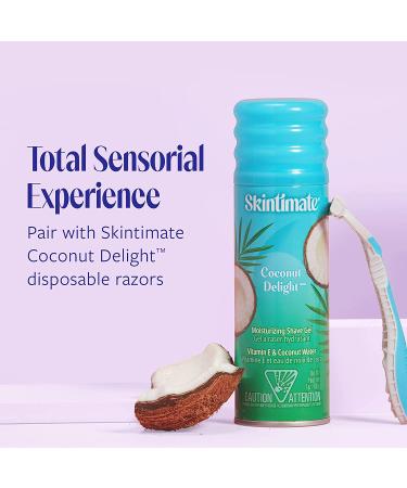 Skintimate Coconut Delight Shave Gel for Women - 7oz (Pack of 6) | Moisturizing Formula with 7 Key Moisturizers - Buy Online on GoSupps.com