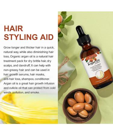 UEPETU Argan Oil for Hair & Skin - Pure Cold Pressed Morocco Argan Oil for Hydrating Dry Damaged Hair Growth and Moisturizing Scalp, Body, Face - Buy Online on GoSupps.com