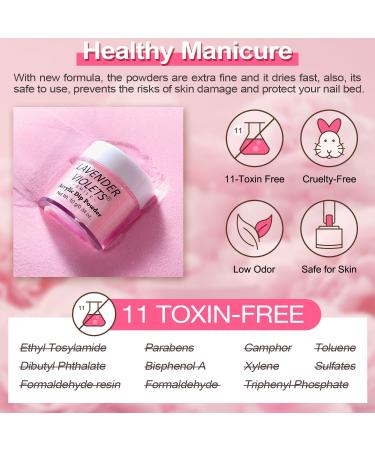 Lavender Violets 12 Pcs Dip Powder Nail Kit 6 Colours Nude Pink Shimmer Salmon Bright Red Dipping Powder Liquid Set with Base & Top Coat Activator Starter French Nail Art Manicure M208 - Buy Online on GoSupps.com