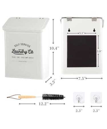 Magnetic Lint Bin for Laundry Room | Metal Trash Can with Lid | Farmhouse Lint Holder & Dryer Lint Brush - Stylish Storage Decor - Buy Online on GoSupps.com