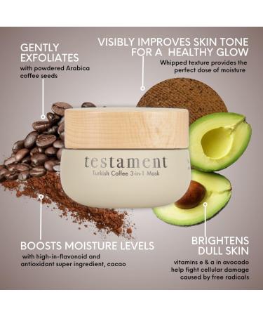 Testament Beauty Turkish Coffee Mask | Anti-Aging Skincare with Ceramides & Niacinamide for Fine Lines Deep Moisture & Gentle Exfoliation - Buy Online on GoSupps.com