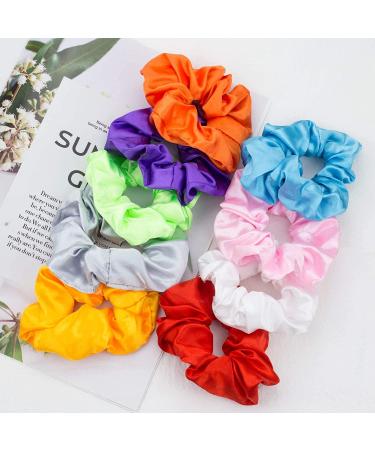 9 Pcs LED Light Hair Scrunchies with 3 Colors Light Modes - Soft Silk Hair Accessories for Women and Girls - Perfect for Halloween, Christmas, Glow in The Dark Parties - Buy Online on GoSupps.com