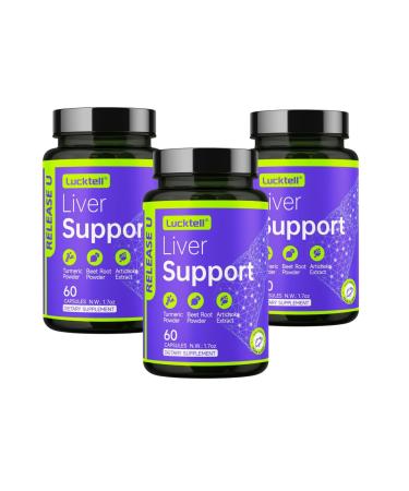 Liver Support Supplement 3 Pack Liver Cleanse Detox & Repair with Milk Thistle Turmeric Dandelion & Artichoke Support | 7-in-1 Herbal Formula Protect Liver 120 -Day Supply Made in USA