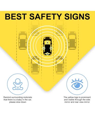 Uraqt Baby on Board Shield - 8 Auto Reflective Baby On Board Magnets & Waterproof Vinyl Sticker (12.5cm Yellow) for Child Safety - Buy Online on GoSupps.com