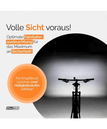 Buy 2RadWerk ED Bicycle Light Set - StVZO Approved 15-35 Lux Switchable Bike Lighting for Enhanced Safety - Buy Online on GoSupps.com