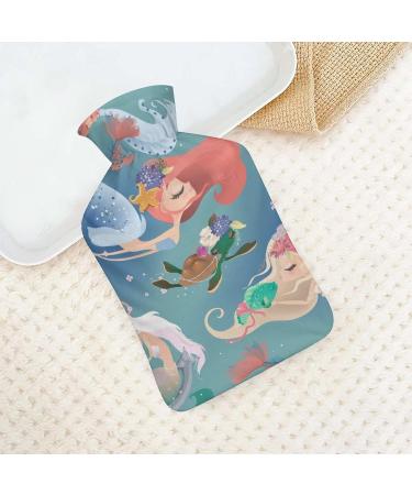 Mermaid Hot Water Bottle with Lid | Rubber Pain Relief Bag for Cramps Foot Warmer & Cold Therapy - International Shipping - Buy Online on GoSupps.com