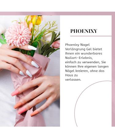 Phoenixy Poly Nail Gel Set 48W UV/LED Nail Extension Kit with 8 Colors Manicure Tools & Tips for DIY at Home Violet Style - Buy Online on GoSupps.com